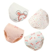 Coerni Kids Toddler Girls' Assorted Soft Cotton Underwear Little Girls Seamless Cute Pattern 𝐏anties Pack of 4 Trunks